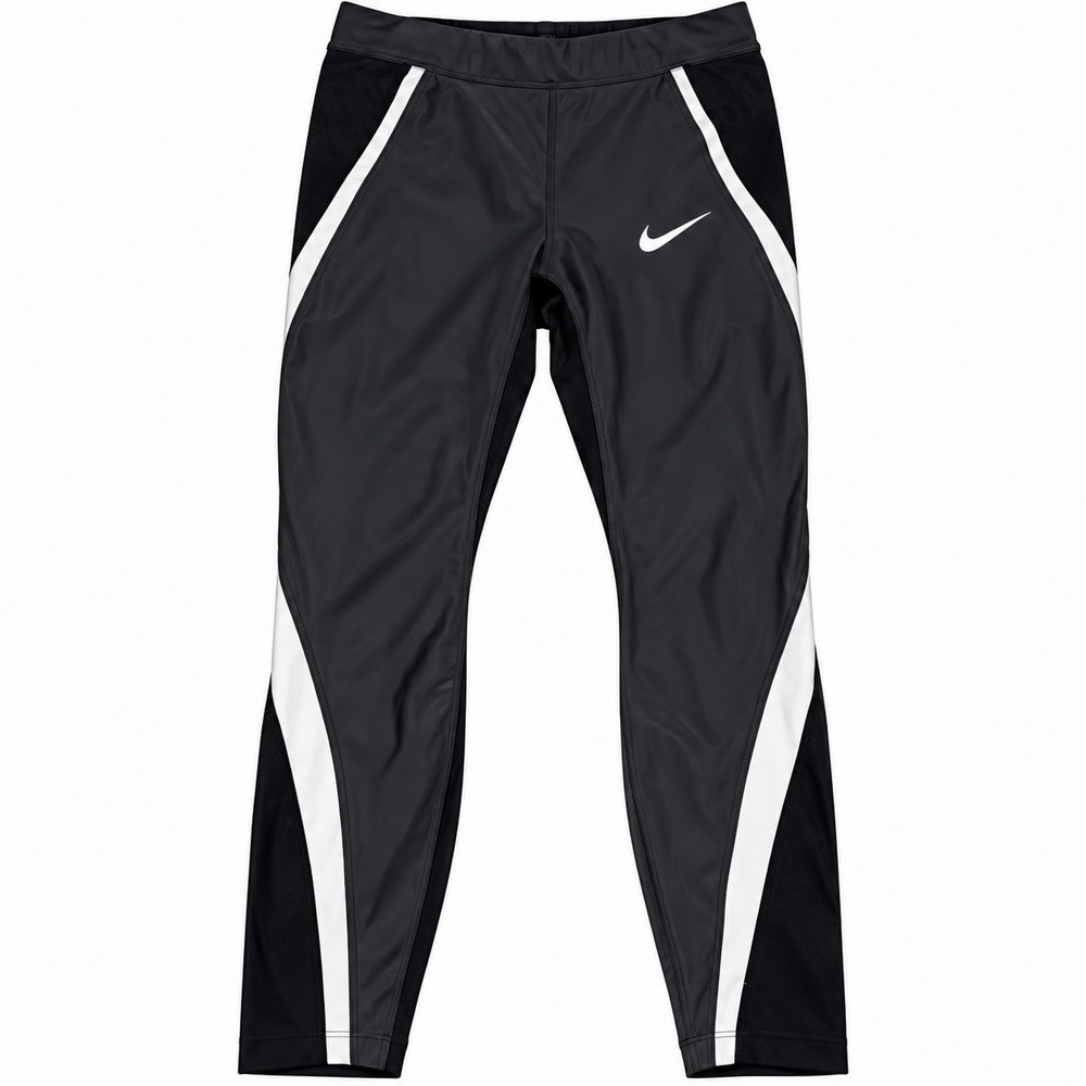 Nike Women's S Dri-FIT Running Black White Reflective Training Leggings